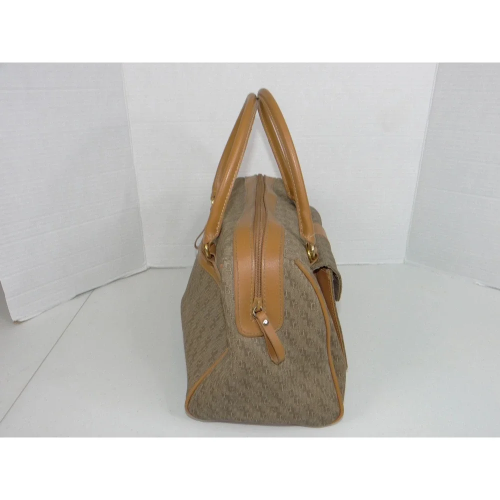 CL America Monogram Canvas Satchel Bag Brown Tan Front Organizer Pocket 3765